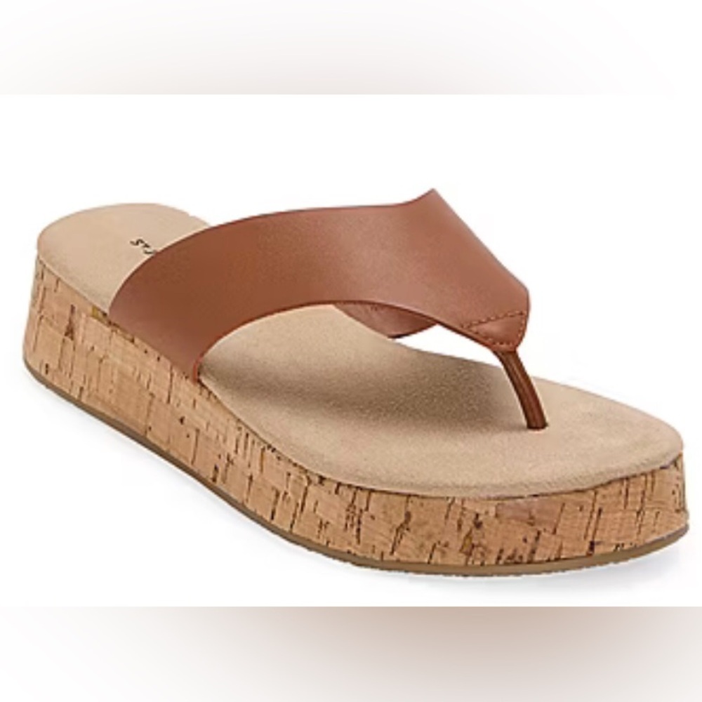 St. John's Bay Womens Brown Salden Flip-Flops Sandal Size 11